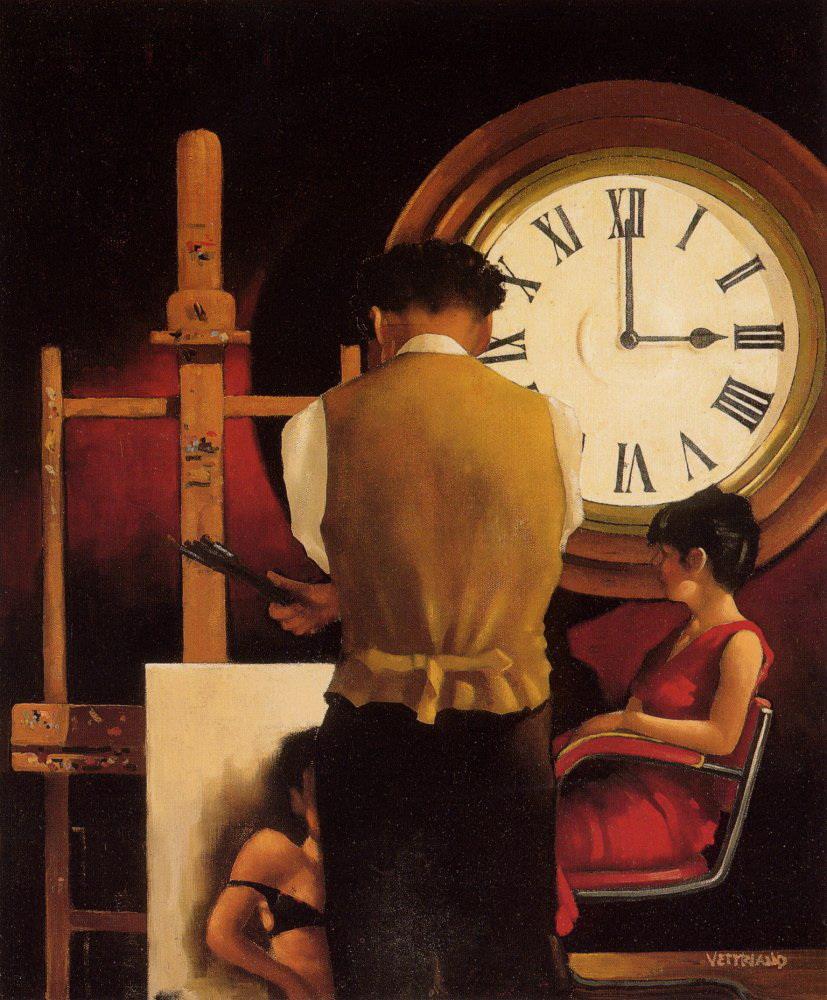 時計 現代 ジャック・ヴェトリアーノ油絵